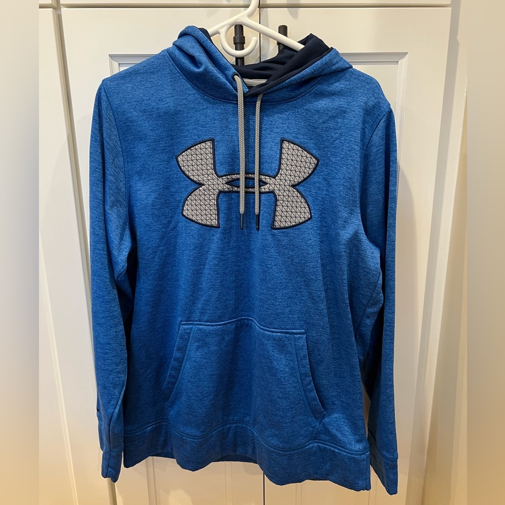 Classic Under Armour Storm Hoodie Heathered Blue Gray Small Excellent Condition